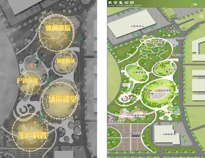 抖阴
大学生公园功能分区图。图/抖阴
建筑与设计学院